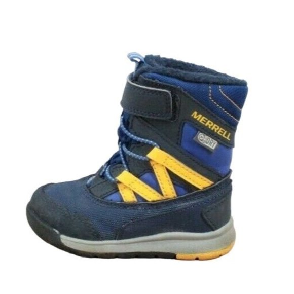 Merrell Other - Merrell Boys Blue M-Snow Crush Jr Waterproof Lace Up Leather Winter  Snow Boots